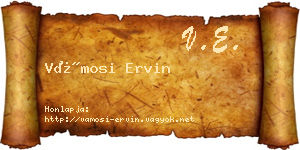 Vámosi Ervin névjegykártya